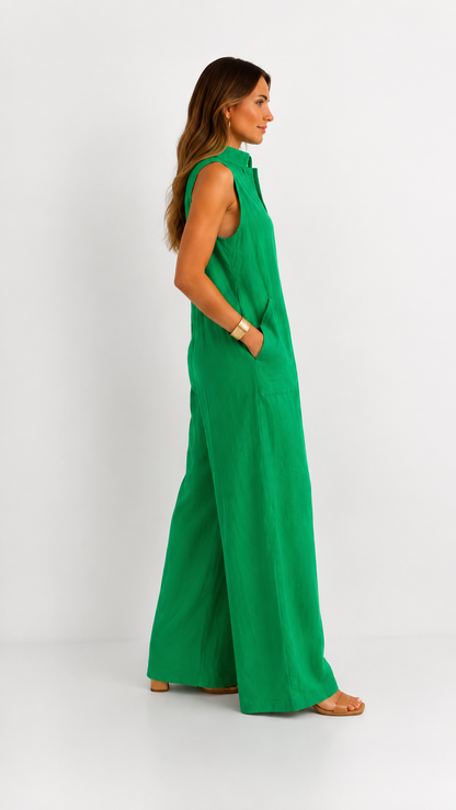 Claire | Elegant Loose-Fit Linen Jumpsuit