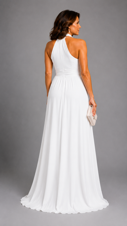 Vaelora | Elegant Cross-Halter Midi Dress