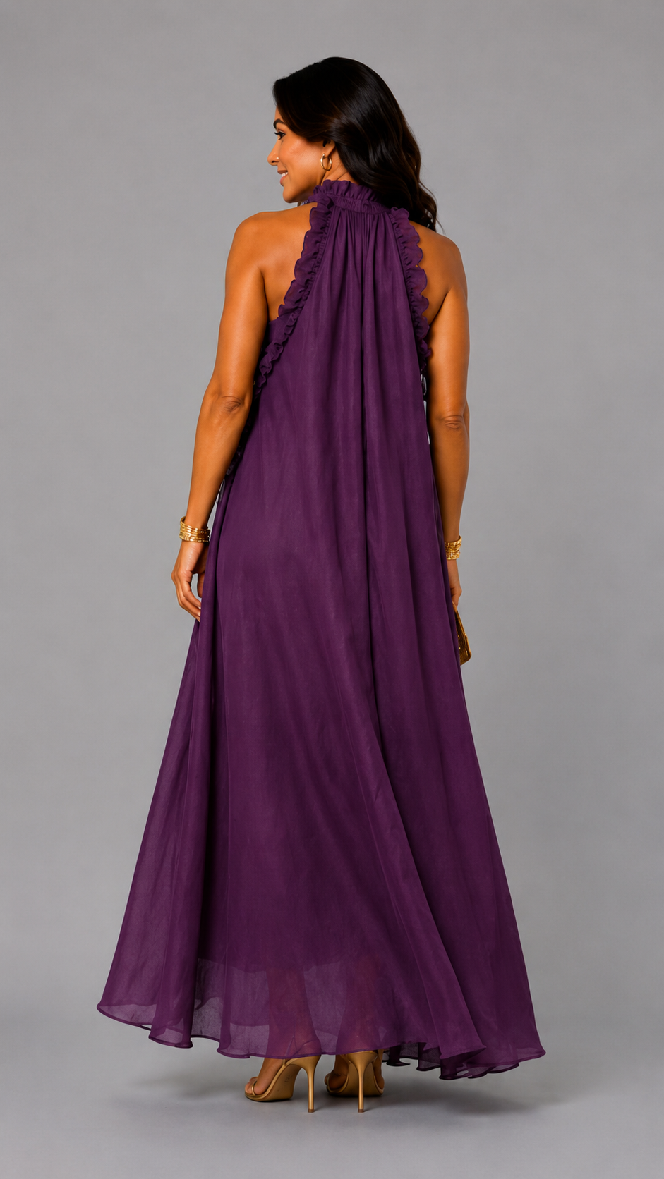 Fernanda | Elegant Sleeveless Linen Maxi Dress with Ruffles