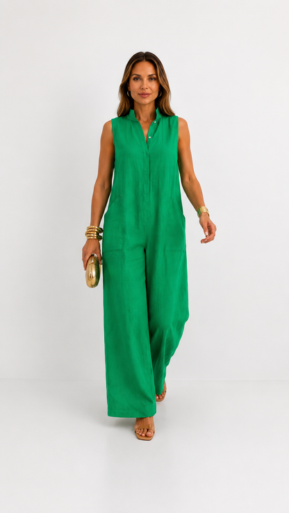 Claire | Elegant Loose-Fit Linen Jumpsuit