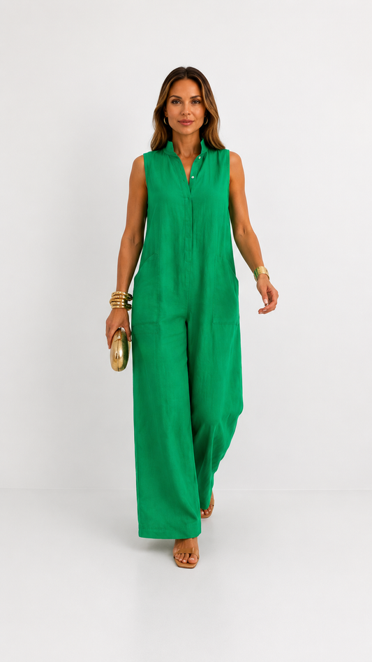 Claire | Elegant Loose-Fit Linen Jumpsuit