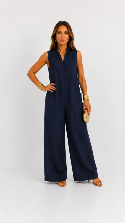 Claire | Elegant Loose-Fit Linen Jumpsuit