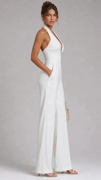 Nymera | Elegant Wide-Leg Halter Jumpsuit