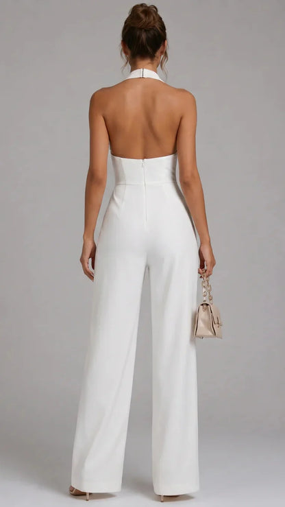 Nymera | Elegant Wide-Leg Halter Jumpsuit
