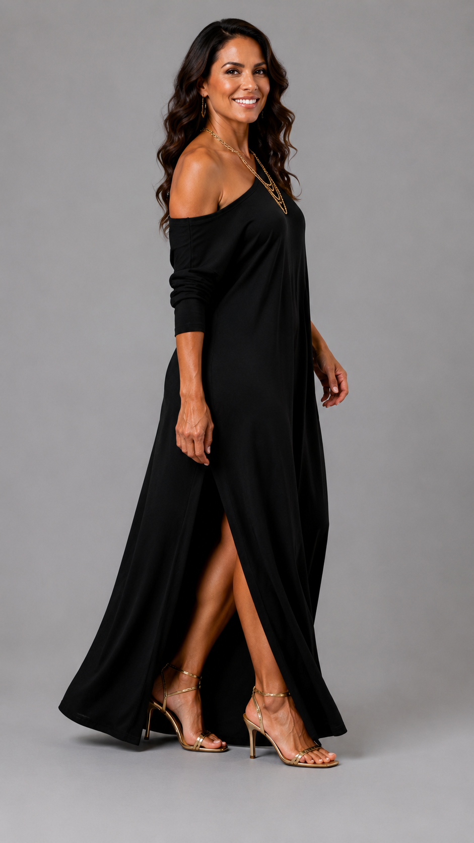 Asterelle | Elegant Midi Dress with Side Slit