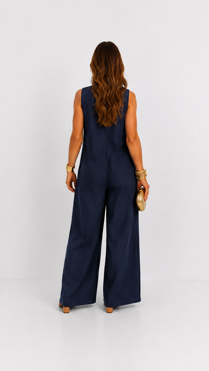 Claire | Elegant Loose-Fit Linen Jumpsuit